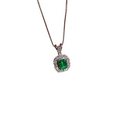 Emerald Necklace D0.73 d0.50ct PT Columbia
